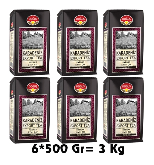 Doğuş Çay Karadeniz Export Siyah Çay 500 Gr  ( 6 Paket  3 Kg )